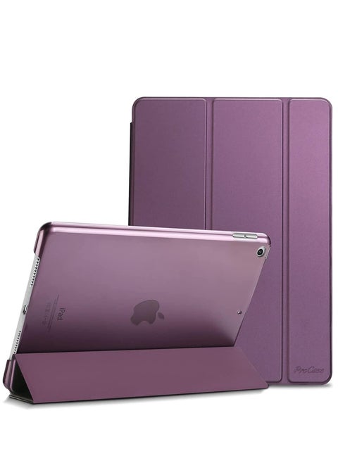 iPad 10.2 Case - Slim Translucent Hard PC Protective Smart Cover with Stand for iPad 9th Generation (2021), 8th Generation (2020), and 7th Generation (2019) - Purple