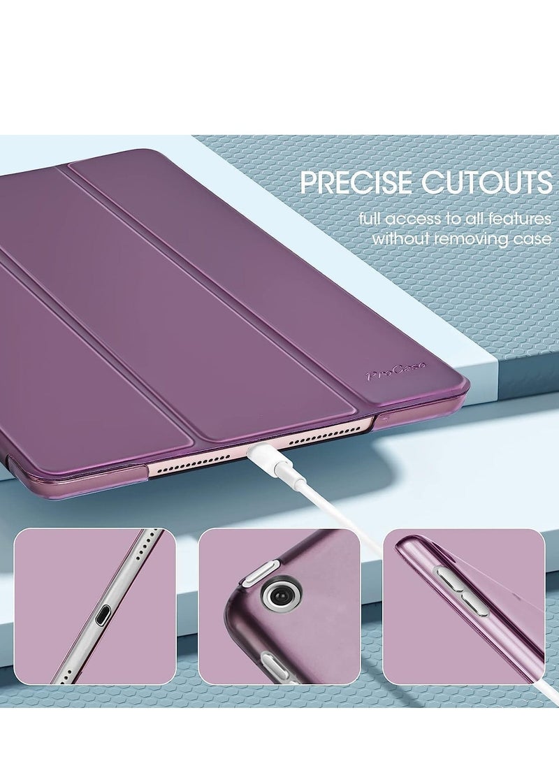 iPad 10.2 Case - Slim Translucent Hard PC Protective Smart Cover with Stand for iPad 9th Generation (2021), 8th Generation (2020), and 7th Generation (2019) - Purple