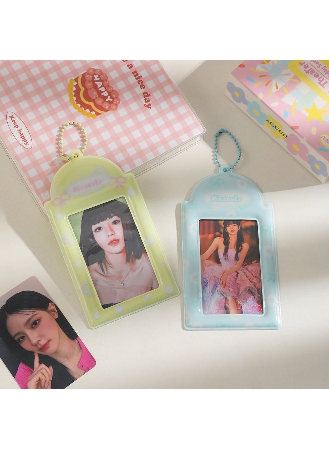 NIBEMINENT 1 - Piece Fresh Small Fish Cake Kpop Photo Card Holder Pendant Key Chain ID Badge Holder ID Card Holder Photo Card Protector for School ID Office ID Access Card for Women Girls - Image 3