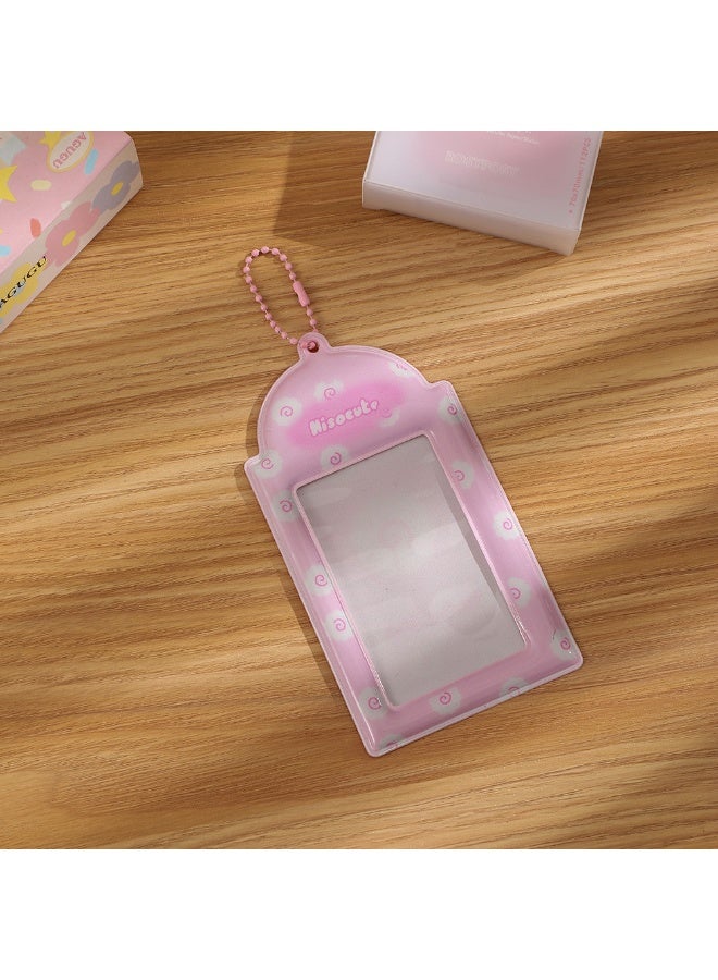 NIBEMINENT 1 - Piece Fresh Small Fish Cake Kpop Photo Card Holder Pendant Key Chain ID Badge Holder ID Card Holder Photo Card Protector for School ID Office ID Access Card for Women Girls - Image 1