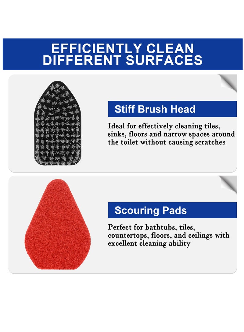 Excefore Tub Tile Scrubber Brush 2 in 1 Scrub Cleaning Brush with Long Handle 47" Adjustable Telescopic Pole Stiff Bristles Scouring Pads for Cleaning Bathroom Kitchen Toilet Shower Wall Sink Non-Scratch  - Image 4