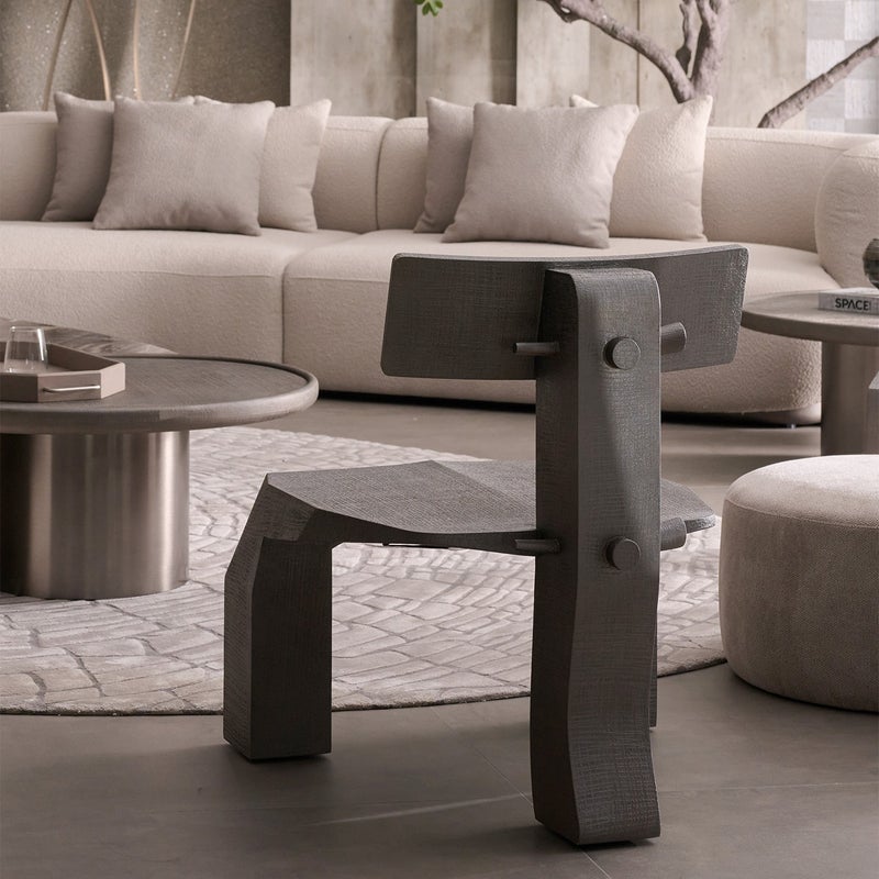 AL HUZAIFA FURNITURE Floyd Accent Chair In Solid Wood - Image 2