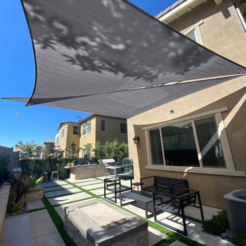 SUNLAX Sun Shade Sail 12' x 12' x 12' Dark Grey Triangle Canopy Sail Shade Cover UV Block Permeable Sunshade Outdoor for Patio Backyard (We Make Custom Size) - Image 1