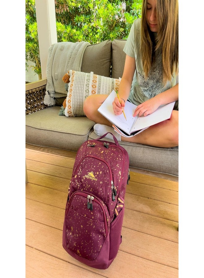 هاي سييرا حقيبة ظهر هاي سييرا سوب إس جي، حقيبة سفر أو عمل للكمبيوتر المحمول مزودة بجيب للحماية من السقوط وجيب للتابلت، مقاس واحد، لون عنابي - Image 2