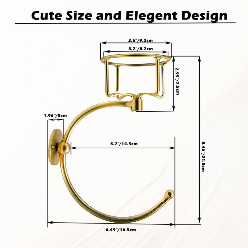 ICCTUO Gold Hand Towel Holder for Bathroom Wall, Towel Hook with Wall Candle Holder,Elegent Towel Ring Rose Gold, Sturdy Towel Rack Wall Mounted Hanger for Bathroom - Image 5