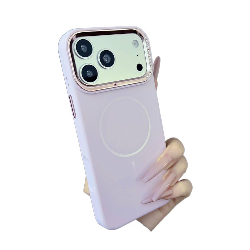 LS غطاء MagSafe بسيليكون لـ iPhone 12 Pro Max مع حماية من السقوط ومغناطيس قوي مع مقاوم للصدمات مع تغطية كاملة مع ملمس ناعم باللون وردي مغناطيسي من السيليكون باللون الوردي - Image 5
