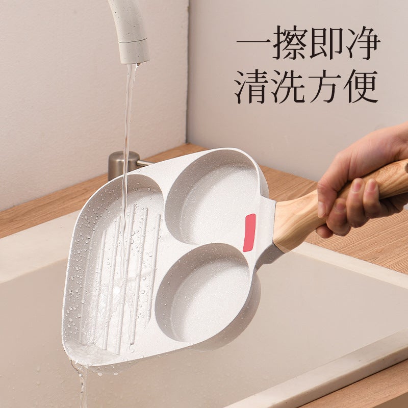 Fried Egg Artifact Three-In-One Fried Egg Pan Non-Stick Breakfast Pan Flat Bottom Egg Hamburger Pan Household Steak Frying Pan - Image 4