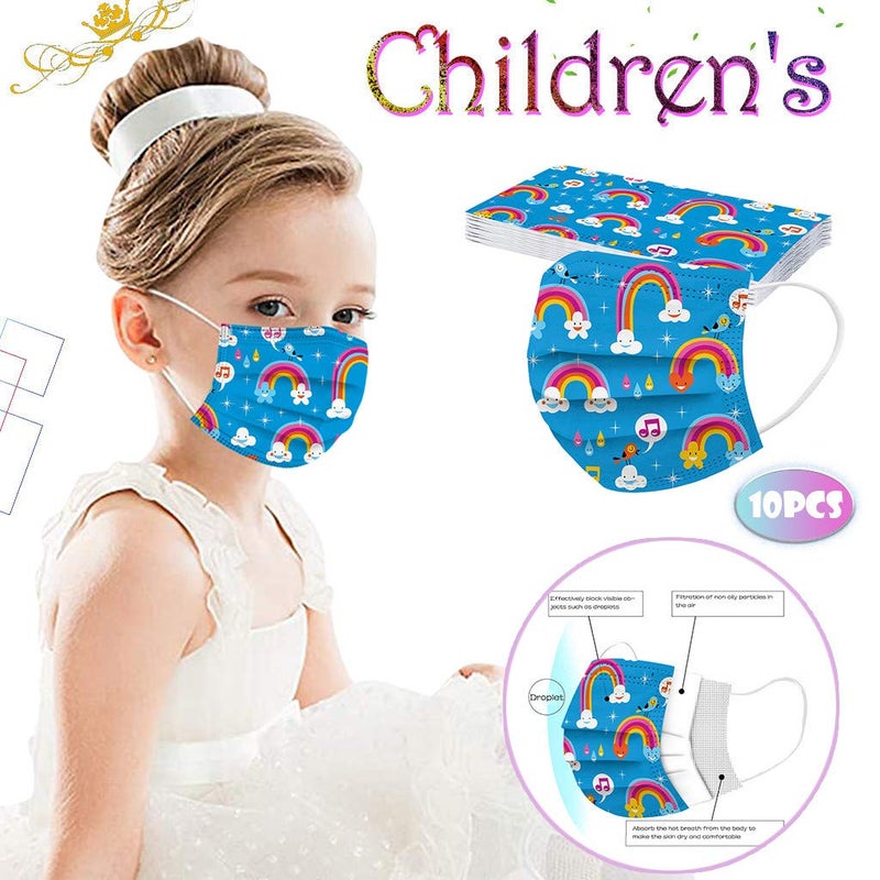 YUGYUJ 50Pcs Kids Face Mask Childrens 3 Ply Non-Woven Protective Breathable Kids Face Mask for Boys Girls Outdoor School (50Pcs Kids Mask A) - Image 2