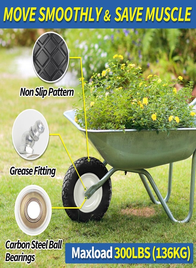GICOOL - 4.80/4.00-8" Wheelbarrow Tire, 16" Solid Rim and Flat Wheel, 3-6" Hub Center, 5/8" and 3/4" Bearing, for Transmission Spreader Gar - Image 3