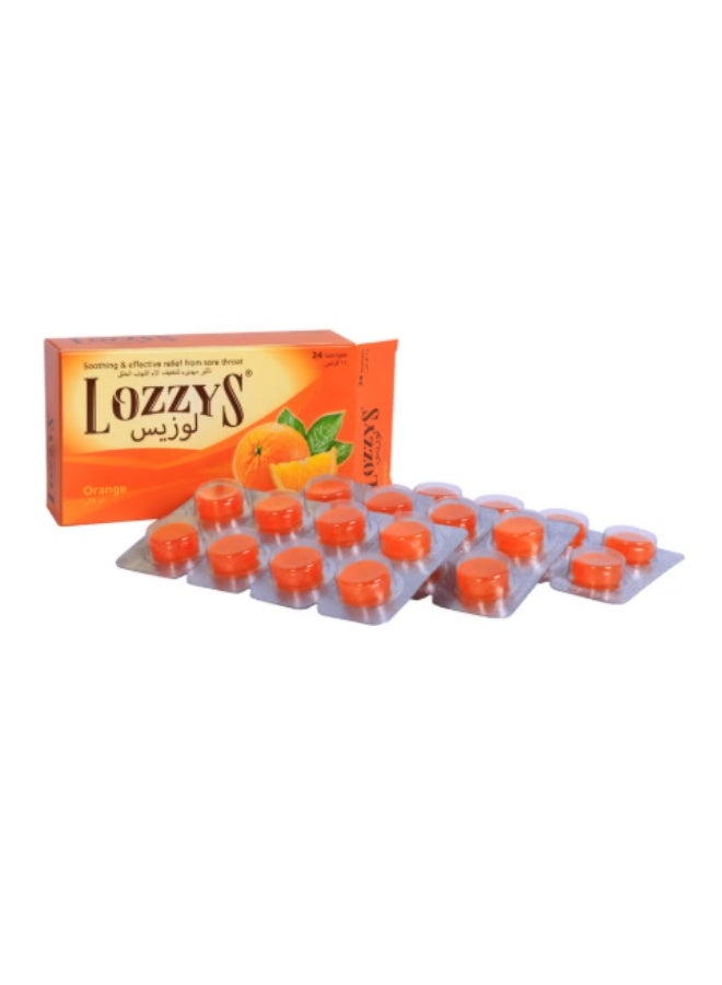 LOZZYS Orange Lozenges, Fast Effective Relief from the Symptoms of Sore Throats, 24 Lozenges - Image 2