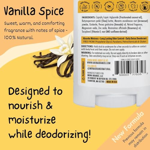MONA BRANDS 100% Natural Deodorant for Kids | For Girls & Boys | Sensitive Skin | No Baking Soda | No Aluminum | Vegan, Non-GMO, Gluten and Cruelty free (2-PK VANILLA SPICE 1.76 Oz each) - Image 2
