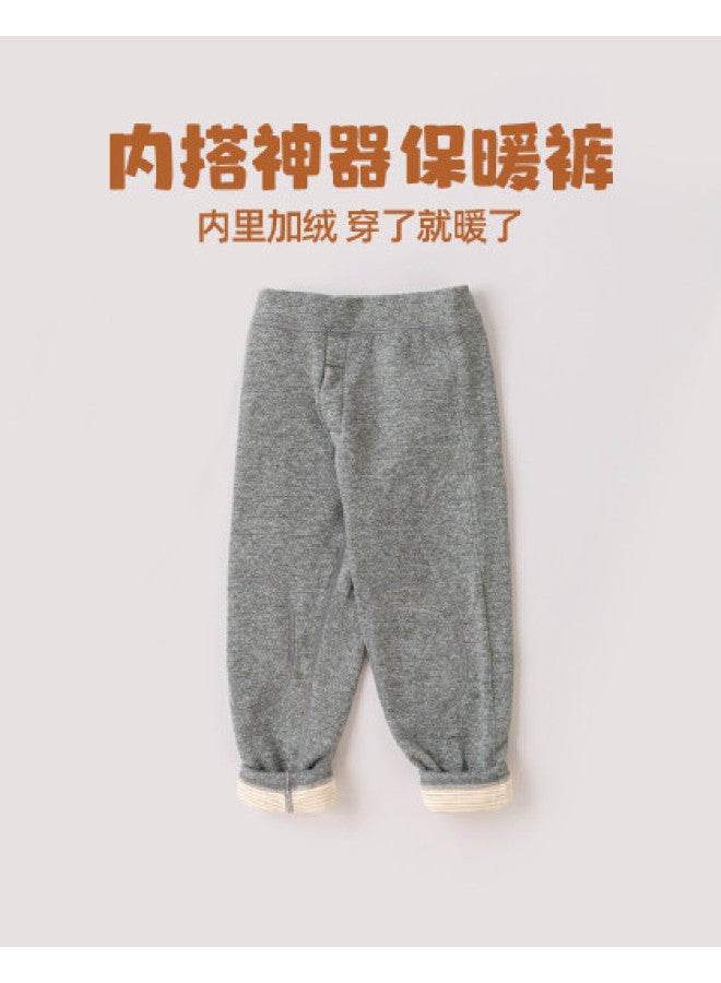 Doodle Home boys' Thermal Pants - Winter Knee-warm Lined Leggings For Kids & Teens, Trendy Fleece-lined Base Layer - Image 1