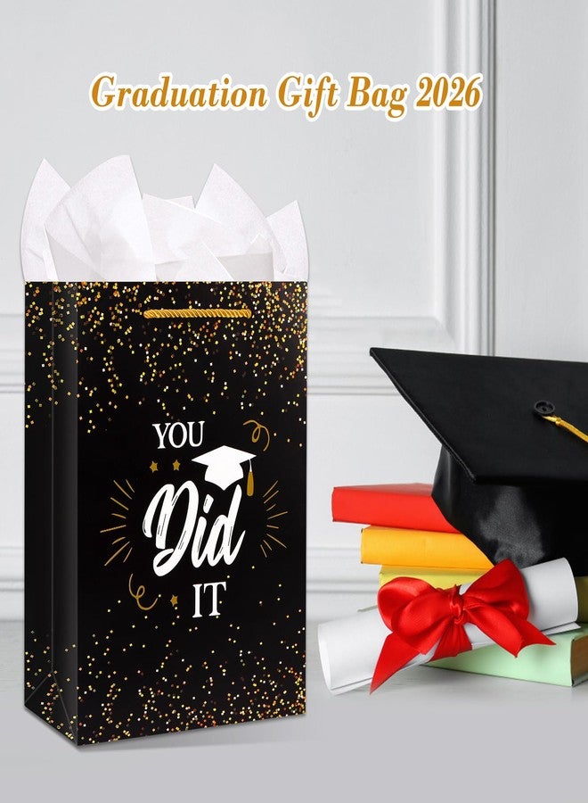 PETCEE Graduation Gift Bags - 13" Large Grad Gift Bag with Tissue Paper for Graduates Him Her 2026 You Did It Graduation Bags for College Senior High School 8th Grade Nursing School Party Supplies - Image 2