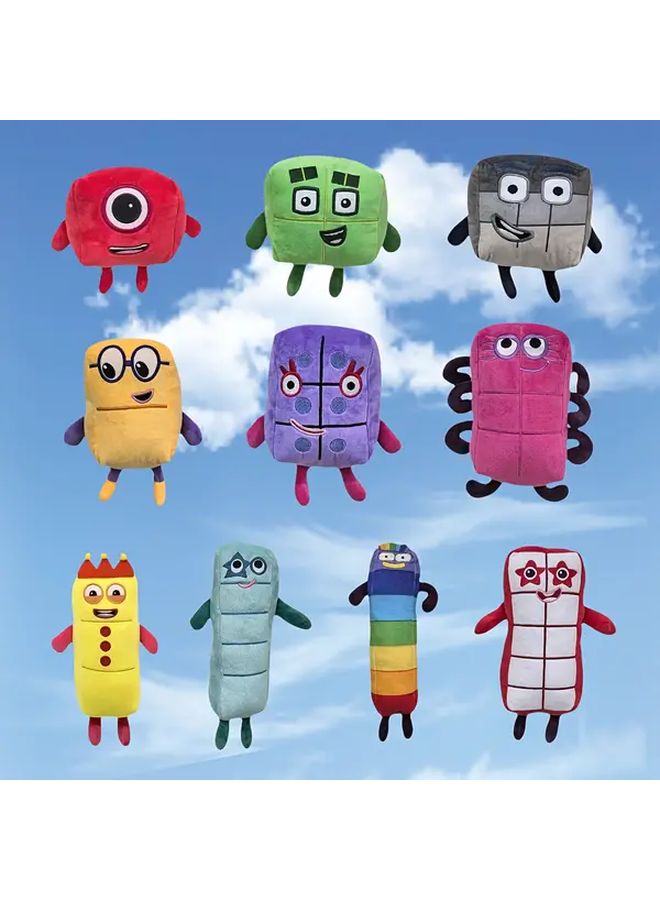 Colorful Number Blocks Plush Toy Set of 4 Soft Educational Math Doll Gift - Image 3