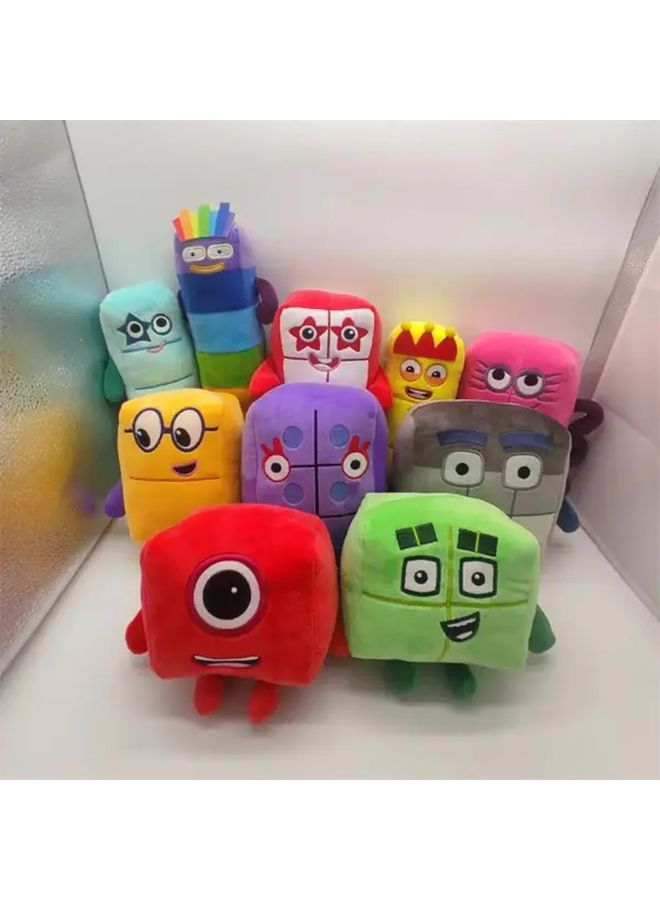 Colorful Number Blocks Plush Toy Set of 4 Soft Educational Math Doll Gift - Image 1