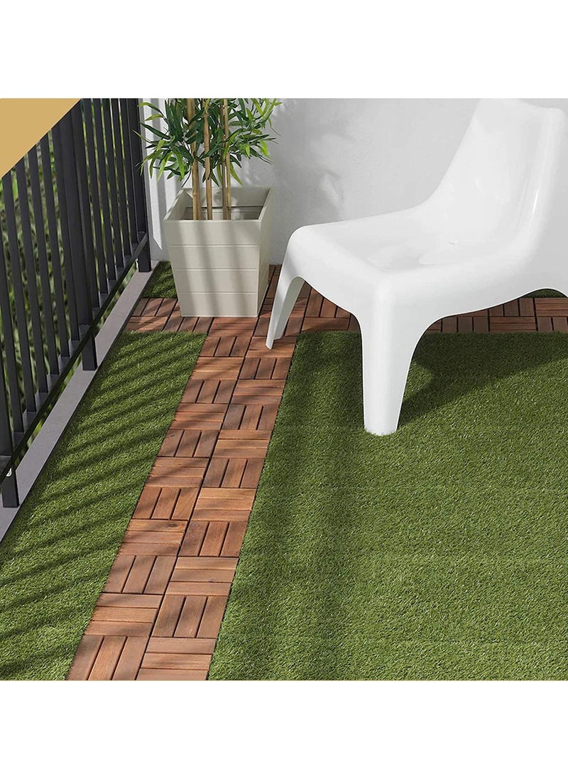 LINGWEI Pack of 10 Wooden Garden Floor Tile Wood Deking Tiles Diy Tiles Hardwood Flooring Deck Garden Floor Interlocking Flooring Outdoor Tiles Office Tiles Home Floor Tiles Patio Tiles  - Image 5