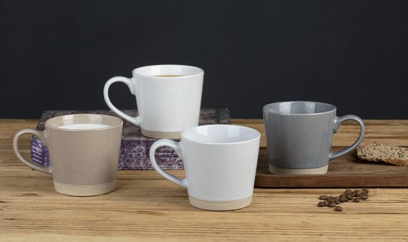 Famiware مجموعة أكواب القهوة من فامي وير لـ 4 أكواب سعة 12 أونصة مع مقبض للقهوة والشاي والكاكاو والحليب سلسلة زحل متعددة الألوان - Image 2