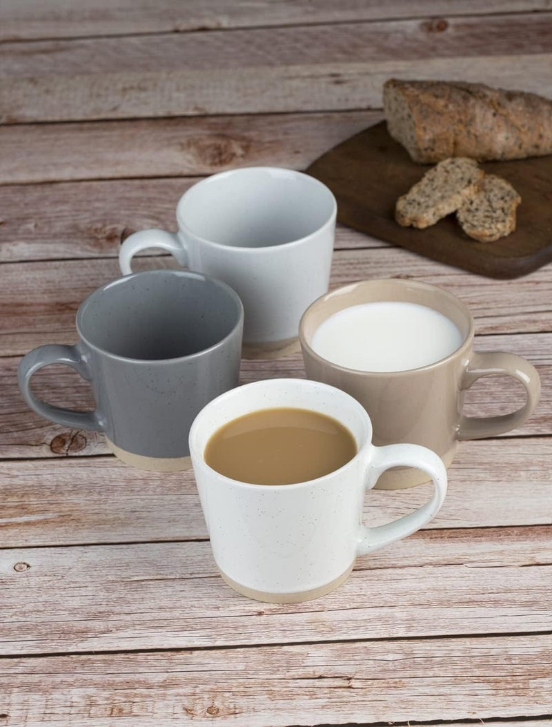 Famiware مجموعة أكواب القهوة من فامي وير لـ 4 أكواب سعة 12 أونصة مع مقبض للقهوة والشاي والكاكاو والحليب سلسلة زحل متعددة الألوان - Image 5