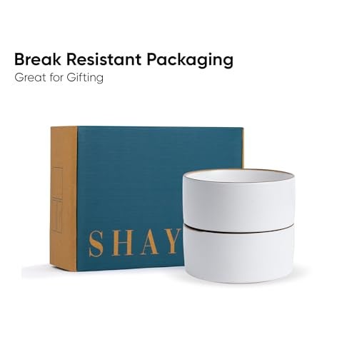 Shay Ceramic Cereal Bowl Set, 15cm, 2 Pieces, White | Matte Finish | Ceramic Serving Bowls | Ceramic Bowl (Japandi Cereal Bowl Set of 2 - White) - Image 5