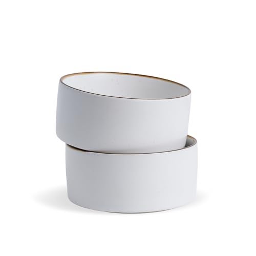 Shay Ceramic Cereal Bowl Set, 15cm, 2 Pieces, White | Matte Finish | Ceramic Serving Bowls | Ceramic Bowl (Japandi Cereal Bowl Set of 2 - White) - Image 1