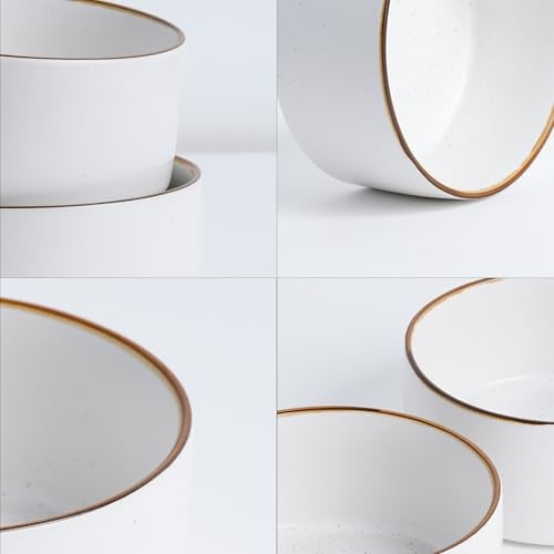 Shay Ceramic Cereal Bowl Set, 15cm, 2 Pieces, White | Matte Finish | Ceramic Serving Bowls | Ceramic Bowl (Japandi Cereal Bowl Set of 2 - White) - Image 4