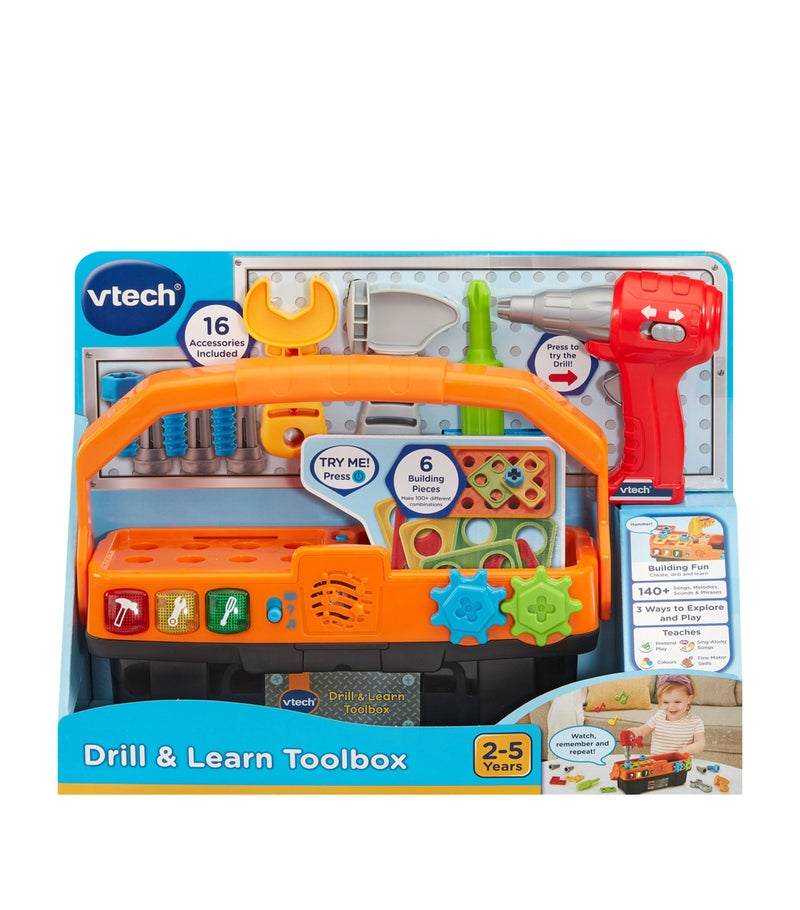 Vtech Drill & Learn Electronic Toolbox Toy with Interactive Drill, Tools, Lights & Music – Educational DIY Playset for Toddlers - Image 5