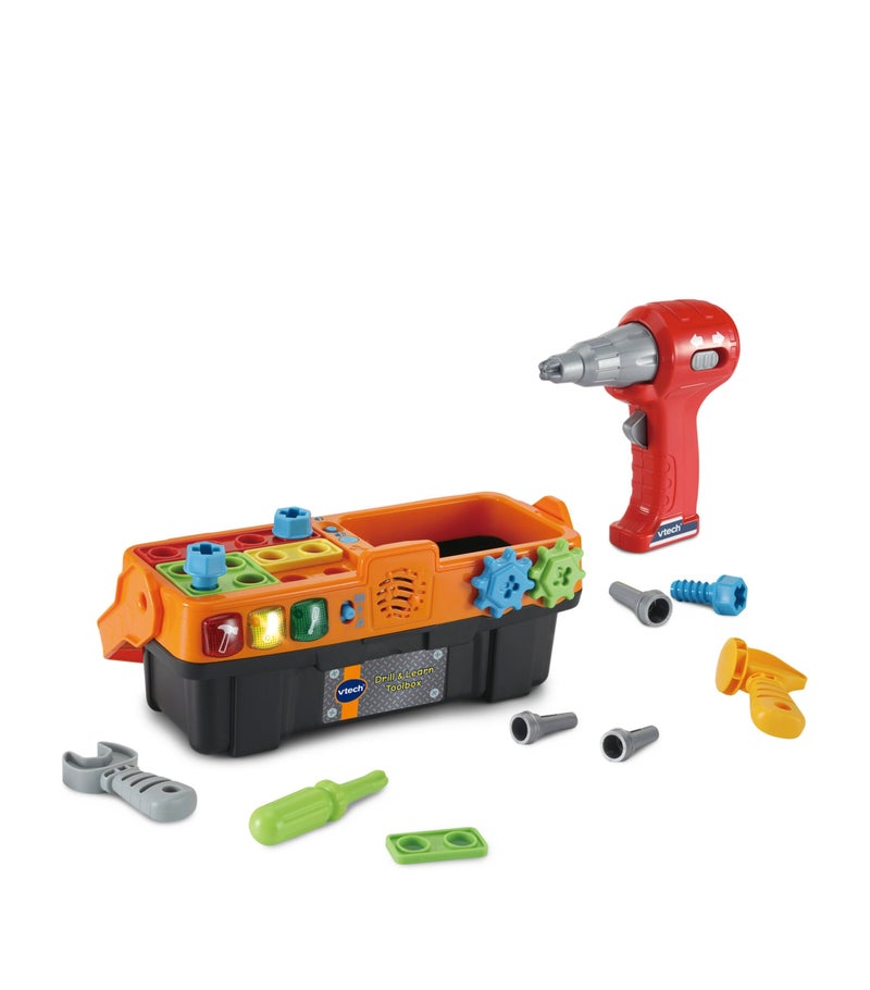 Vtech Drill & Learn Electronic Toolbox Toy with Interactive Drill, Tools, Lights & Music – Educational DIY Playset for Toddlers - Image 1