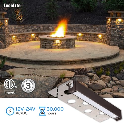 LEONLITE 8-Pack 7 Inch LED Hardscape Lighting, Update Retaining Wall Lights, LED Landscape Lighting, 12-24V AC/DC Paver Light Low Voltage, 3W/4W/5W Dimmable Outdoor Step Lights, 2700K Soft White, ETL - Image 5