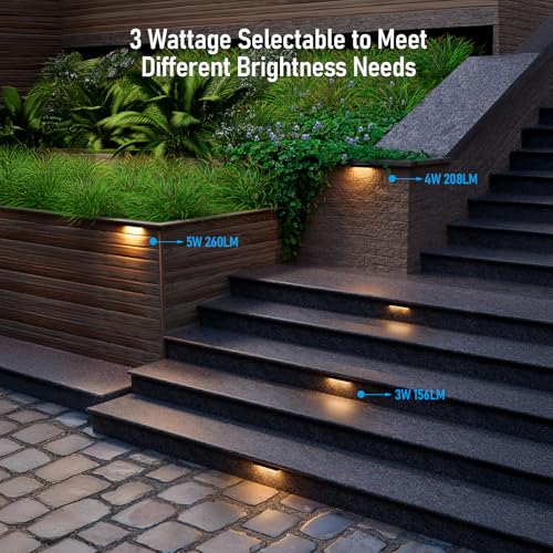 LEONLITE 8-Pack 7 Inch LED Hardscape Lighting, Update Retaining Wall Lights, LED Landscape Lighting, 12-24V AC/DC Paver Light Low Voltage, 3W/4W/5W Dimmable Outdoor Step Lights, 2700K Soft White, ETL - Image 2