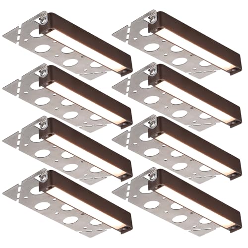 LEONLITE 8-Pack 7 Inch LED Hardscape Lighting, Update Retaining Wall Lights, LED Landscape Lighting, 12-24V AC/DC Paver Light Low Voltage, 3W/4W/5W Dimmable Outdoor Step Lights, 2700K Soft White, ETL - Image 1