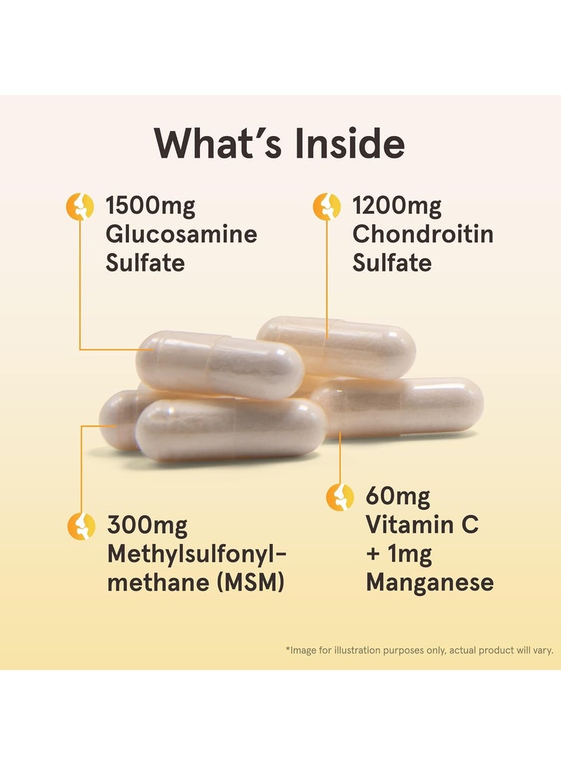 جارو فورملاز جلوكوزامين + كوندروتين + ميثيل سلفونيل ميثان، مكمل غذائي داعم لصحة المفاصل والعظام - 240 كبسولة - Image 2