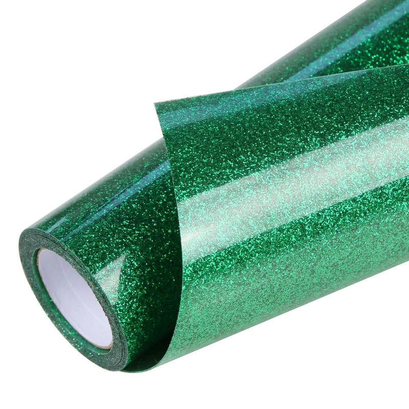 TORC Green Glitter HTV Heat Transfer Vinyl Roll 12 inch x 5 ft Iron on Vinyl for T Shirts Crafts Christmas St Patricks Day Decor