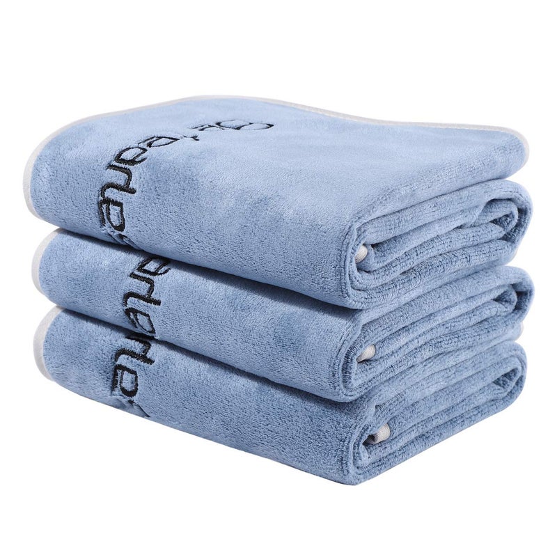 BOBOR Gym Towels Set, Microfiber Sports Towel for Men and Women, Super Soft and Quick-Drying 3-Pack Set Towel, for Tennis, Yoga, Cycling, Swimming (Blue 3 Pack, 14" x 29") - Image 2