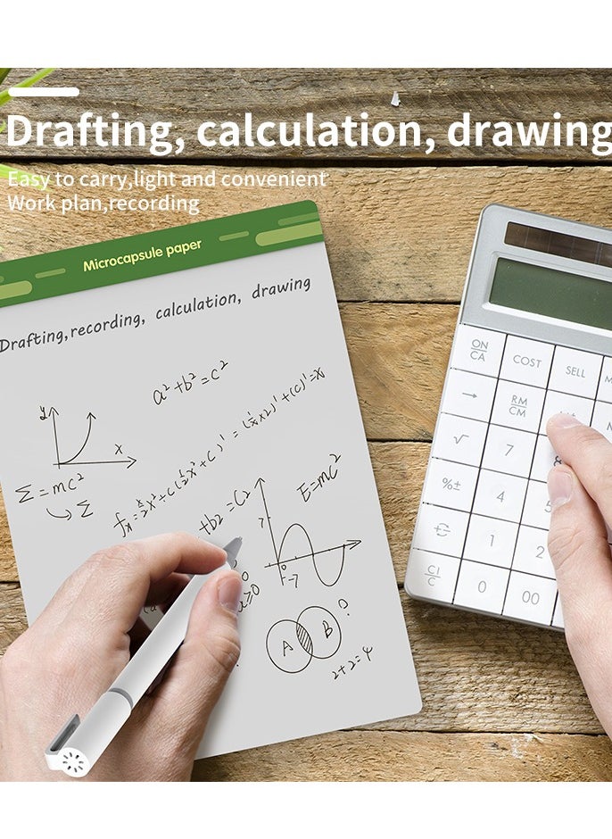 Beauenty - Reusable Notebook Memo Without Ink, Portable Small Sticky Notes for Home School Supplier and Desk Accessories, Magnetic Microcapsule Dry Erase Board（8.5 inches） - Image 1