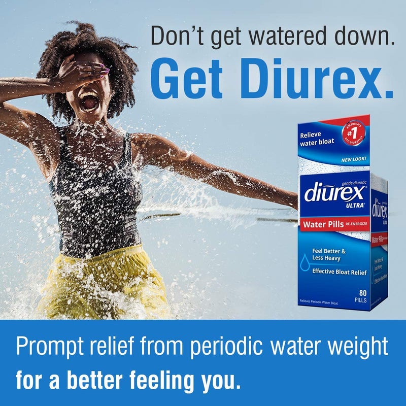 Diurex Ultra Re-Energizing Water Pills - Relieve Water Bloat - Feel Better & Less Heavy - 80 Count - Image 2
