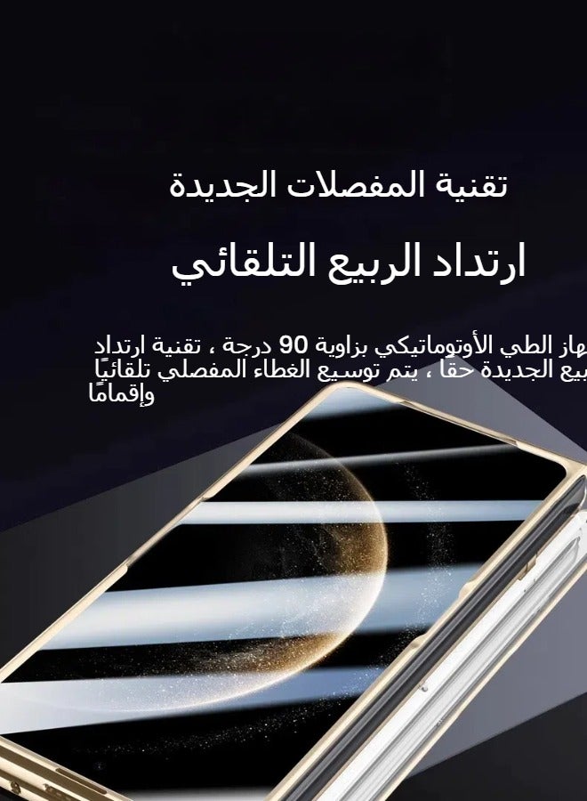 general Compatible with Huawei Mate X6 Electroplated Frame Magnetic Hinge Protection Grain Leather Case with Lens Holder Privacy Screen Protector For Mate X6 - Image 4