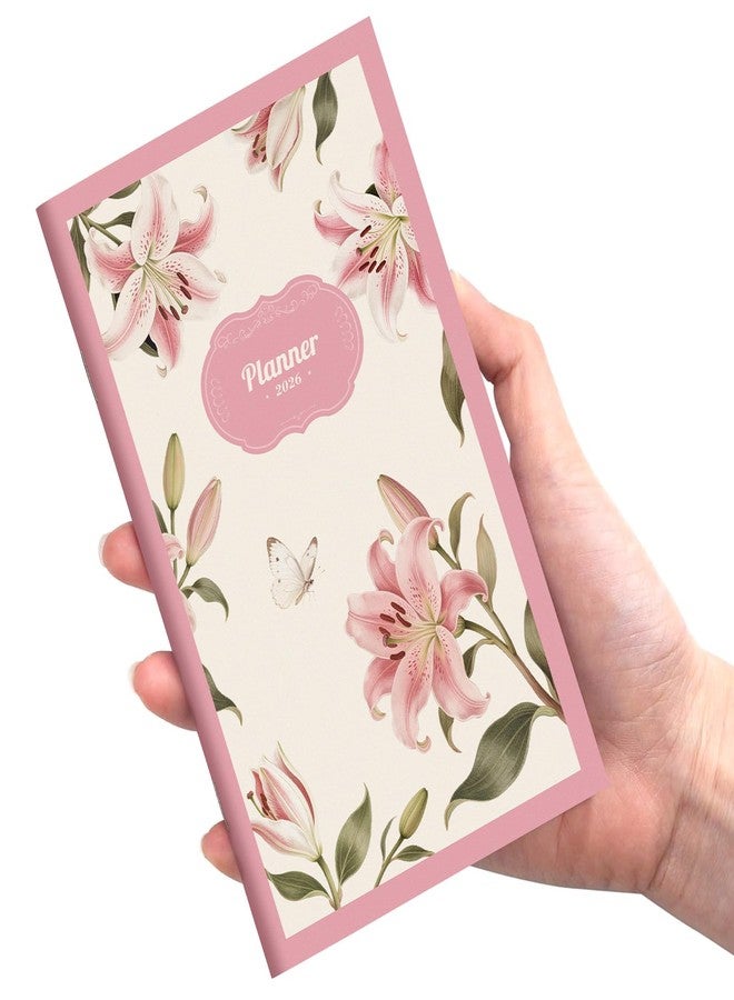 LOAPEM 2026 Planner, Monthly, 3.8" x 6.5", Pocket Size, January 2026 - December 2026, Floral Organizer Daily & Yearly Schedule for Work, School & Women - Pink - Image 1