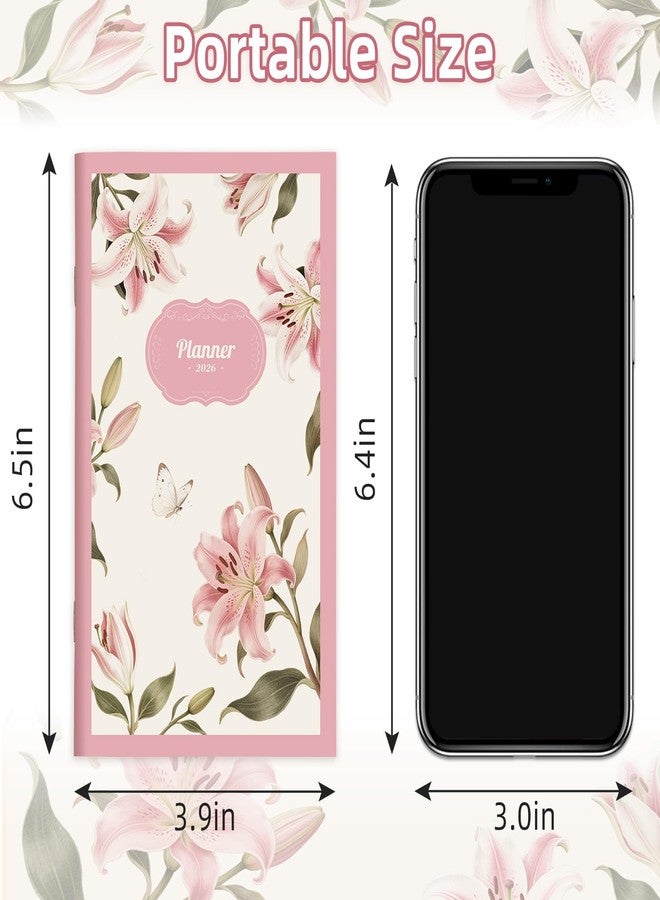 LOAPEM 2026 Planner, Monthly, 3.8" x 6.5", Pocket Size, January 2026 - December 2026, Floral Organizer Daily & Yearly Schedule for Work, School & Women - Pink - Image 4