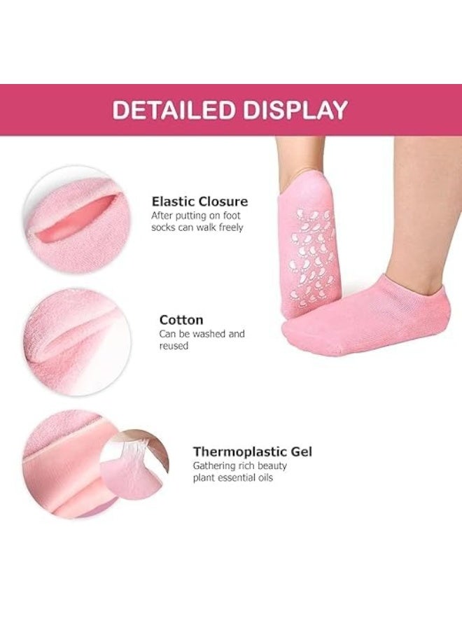 Moisturizing Gel Silicone Socks for Dry and Cracked Heels – Ultra-Soft Reusable Foot Care Socks for Deep Hydration, Healing, and Soft Smooth Skin – Nighttime Spa Treatment for Women and Men - Image 4