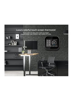 Eazyliv Eazyliv WiFi Smart Fully Touch Screen Display Central Air Conditioner Thermostat Temperature Controller 220V, Tuya App Work With Alexa Echo Google Home (Black Silver Frame)  - Image 3