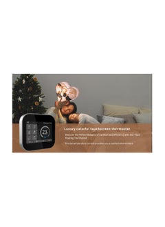 Eazyliv Eazyliv WiFi Smart Fully Touch Screen Display Central Air Conditioner Thermostat Temperature Controller 220V, Tuya App Work With Alexa Echo Google Home (Black Silver Frame)  - Image 4