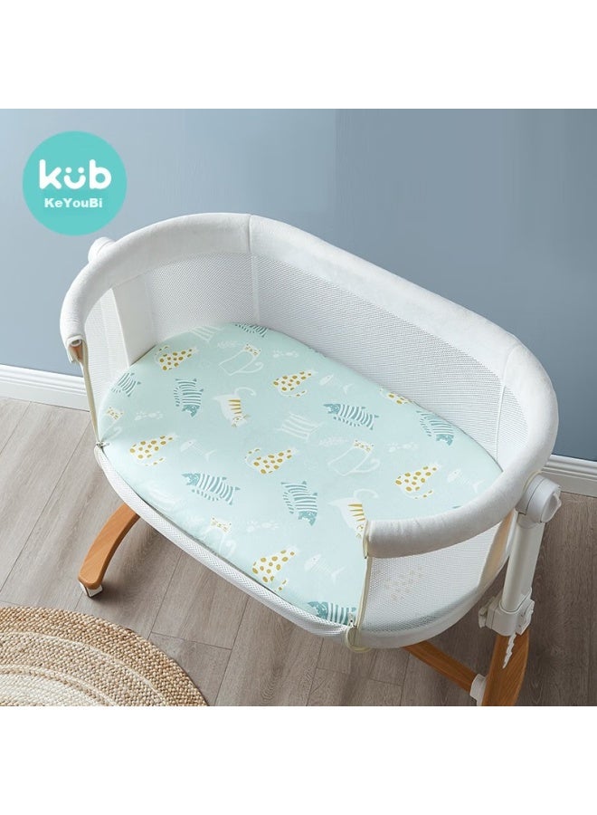 Kub Baby Crib Sheet, Pure Cotton Breathable, Non-slip Class A Baby Bed Cover, Hani Little Elephant, 65cm - Image 1