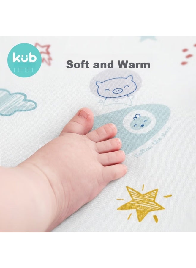 Kub Baby Crib Sheet, Pure Cotton Breathable, Non-slip Class A Baby Bed Cover, Hani Little Elephant, 65cm - Image 2