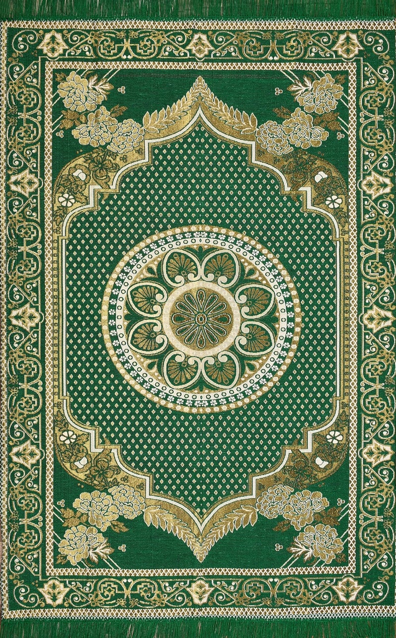 Purav Light Home Decor Cotton Carpets for Living Room 5x7 feet Multi-Use Flower Design Carpet Mats (Green Colour) - Image 4
