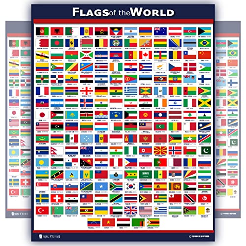 Young N Refined World Flags Educational Poster Laminated Young N Refined (15x20) - Image 1