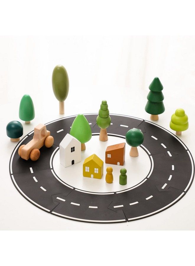 Promise Babe Wooden Tree Toys Montessori Wooden Blocks Stacking Toys For Toddlers Miniature Trees & House Various Sizes Woodland Creative Craft Home Decor - Image 5