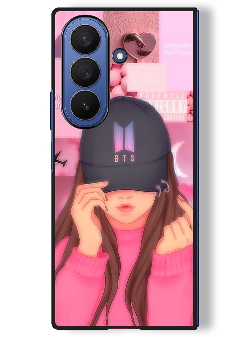 Theodor Case Compatible with Samsung Galaxy Z Fold 7 - 8 Inch Protection Shockproof Bumper Cover Girl BTS Cap Snap - Image 1