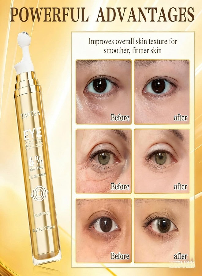 Tantea 6% Caffeine Eye Cream for Dark Circles & Puffiness, 1% Retinol Eye Serum for Under Eyes Bags, Anti-Aging Eyes Cream for Men and Women (0.52 Fl - Image 2