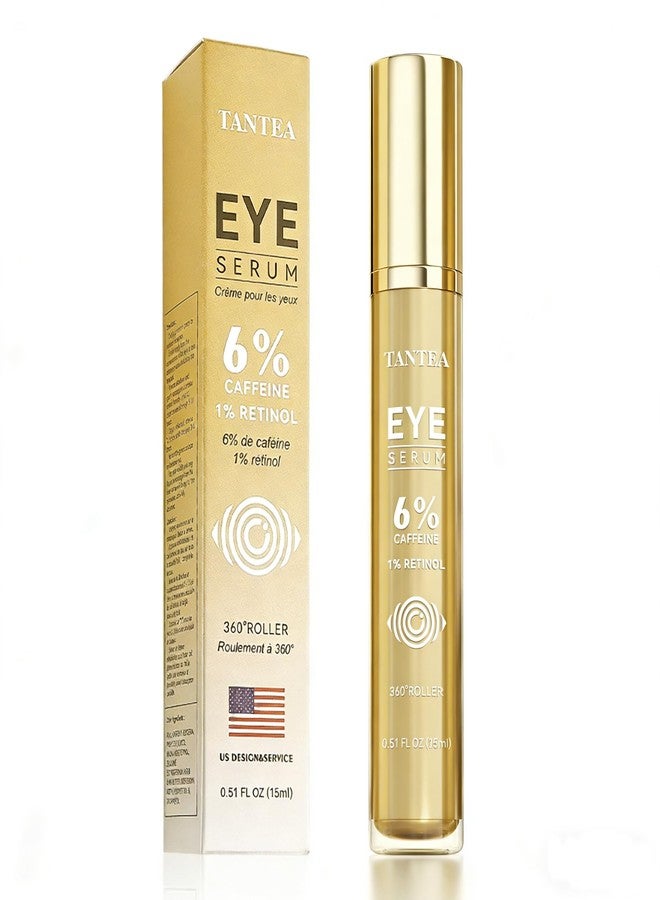 Tantea 6% Caffeine Eye Cream for Dark Circles & Puffiness, 1% Retinol Eye Serum for Under Eyes Bags, Anti-Aging Eyes Cream for Men and Women (0.52 Fl - Image 1