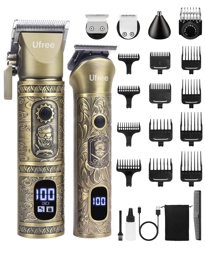 Ufree Hair Clippers for Men Professional with Beard Trimmer, Barber Clippers and Trimmers Set, Electric Razor Shavers for Men, Cordless Mens Grooming Kit for Nose, Face, Hair, Gifts - Image 1